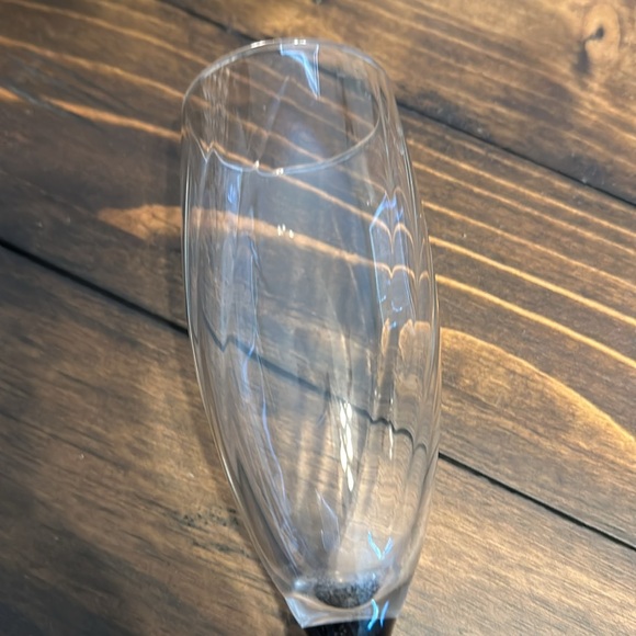 Glasses 2 Vintage LUMINARC Black Stem Champagne Flutes Wine France - Picture 3 of 4